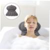 Baluue Grey Bath Tub Pillow with Strong Suction Cups Ergonomic Mesh Bathroom Neck Cushion for Spa and Travel Foldable and Comfortable Headrest for All Bathtubs view 4