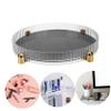 ADOCARN Rotatable Makeup Organizer Tray with Rotation Transparent Cosmetic Storage Box for Skincare Perfumes Lotions and Kitchen Spice Jars Non Slip Base Vanity Countertop Organizer for view 2