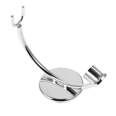 DECORNIJIA Stable Silver Razor Holder for Men Non Slip Base Practical Straight Razor Stand for Beard Care Compact Design for Bathroom Organization Unique Special Shape Supporter