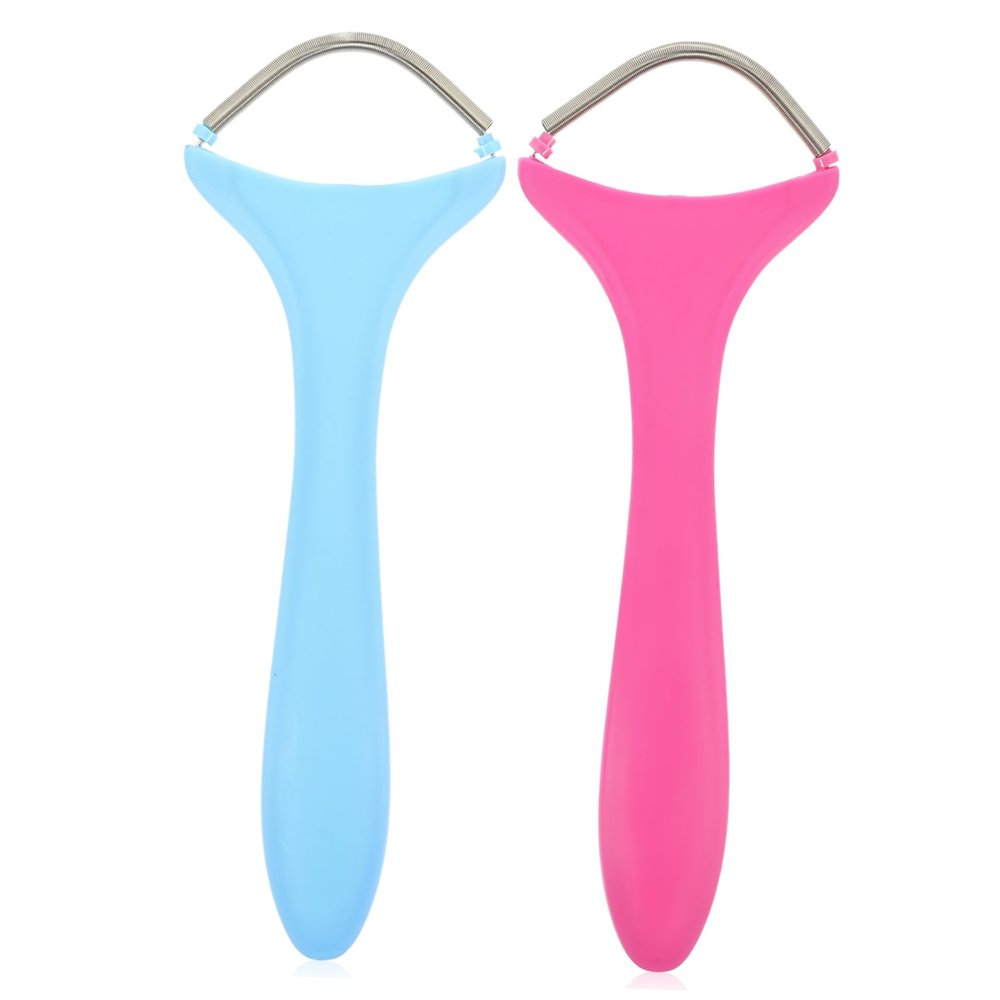 Baluue 2pcs Portable Facial Hair Removal Spring Epilator for Women Manual Threading Face Plucker with Slip Design Safe and Painless Hair Remover for Lips Chin