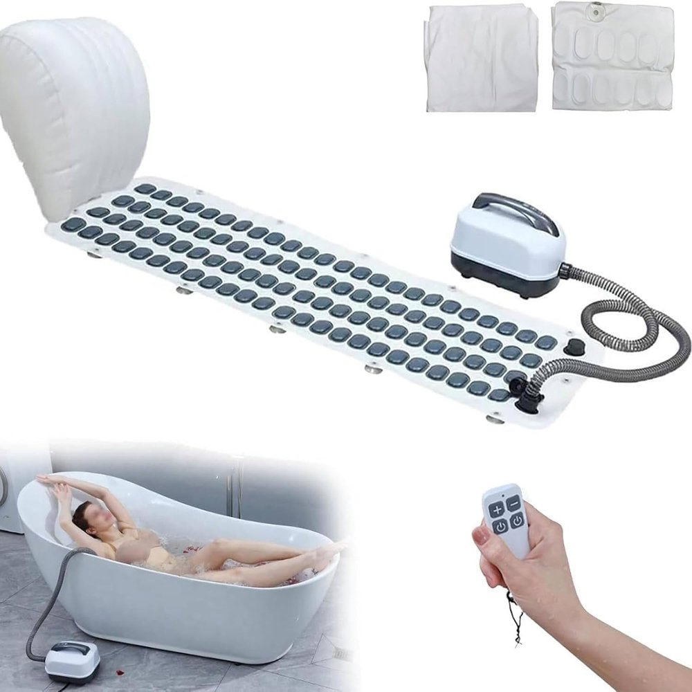 Wave Mat Bathtub,Wave Mat for Tub,Electric Bubble Massage Pad,with Bubble Jet to Soothe Muscles,Maintain Heat Electric Air Pump