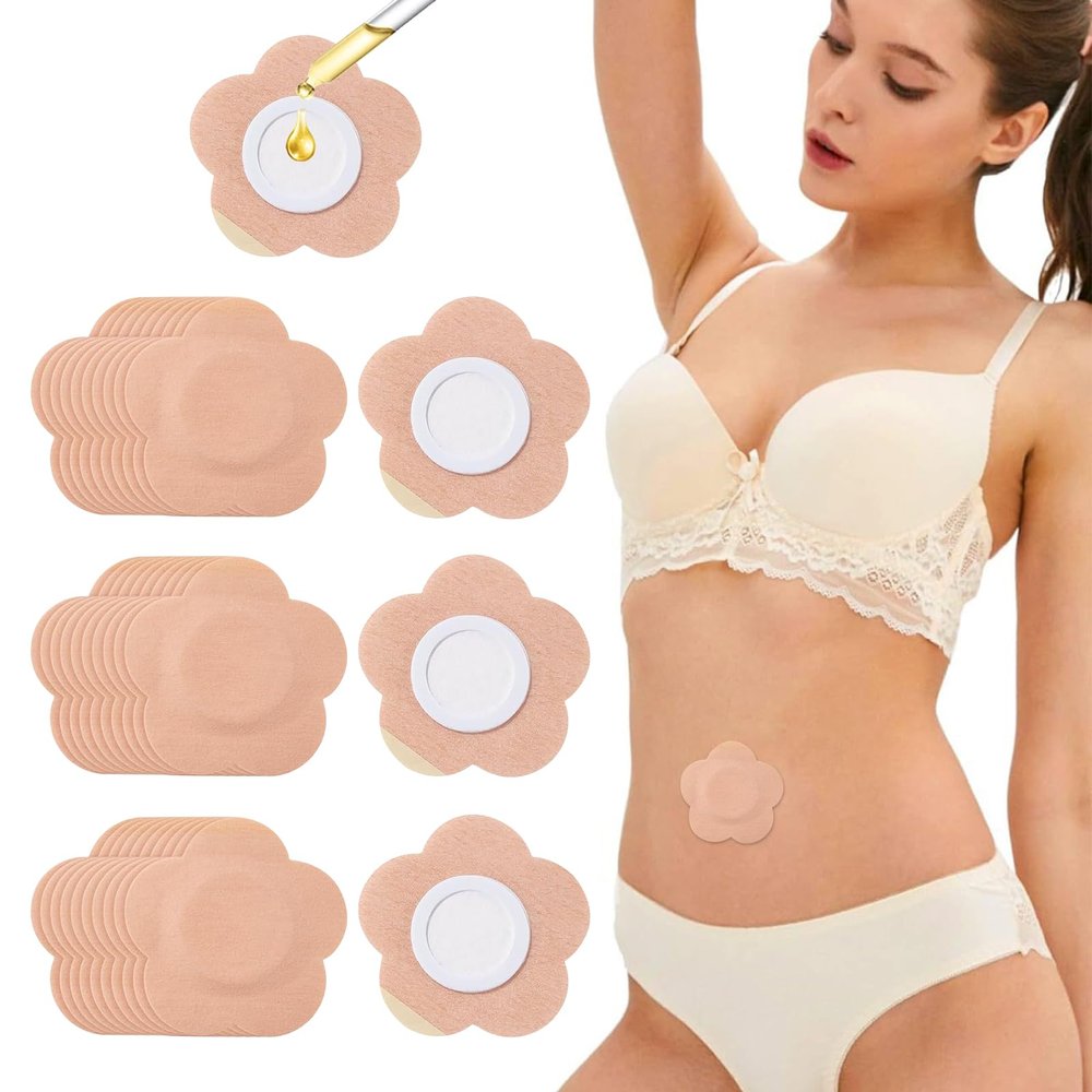 100PCS Castor Oil Patches, FDA/MDR Certified Carrier Patches for Castor Oil | Medical-Grade Self-Adhesive Pads | Belly Button Patch for Caster Oil, Portable Breathable Anti Leakage Anti-Slip No Wash
