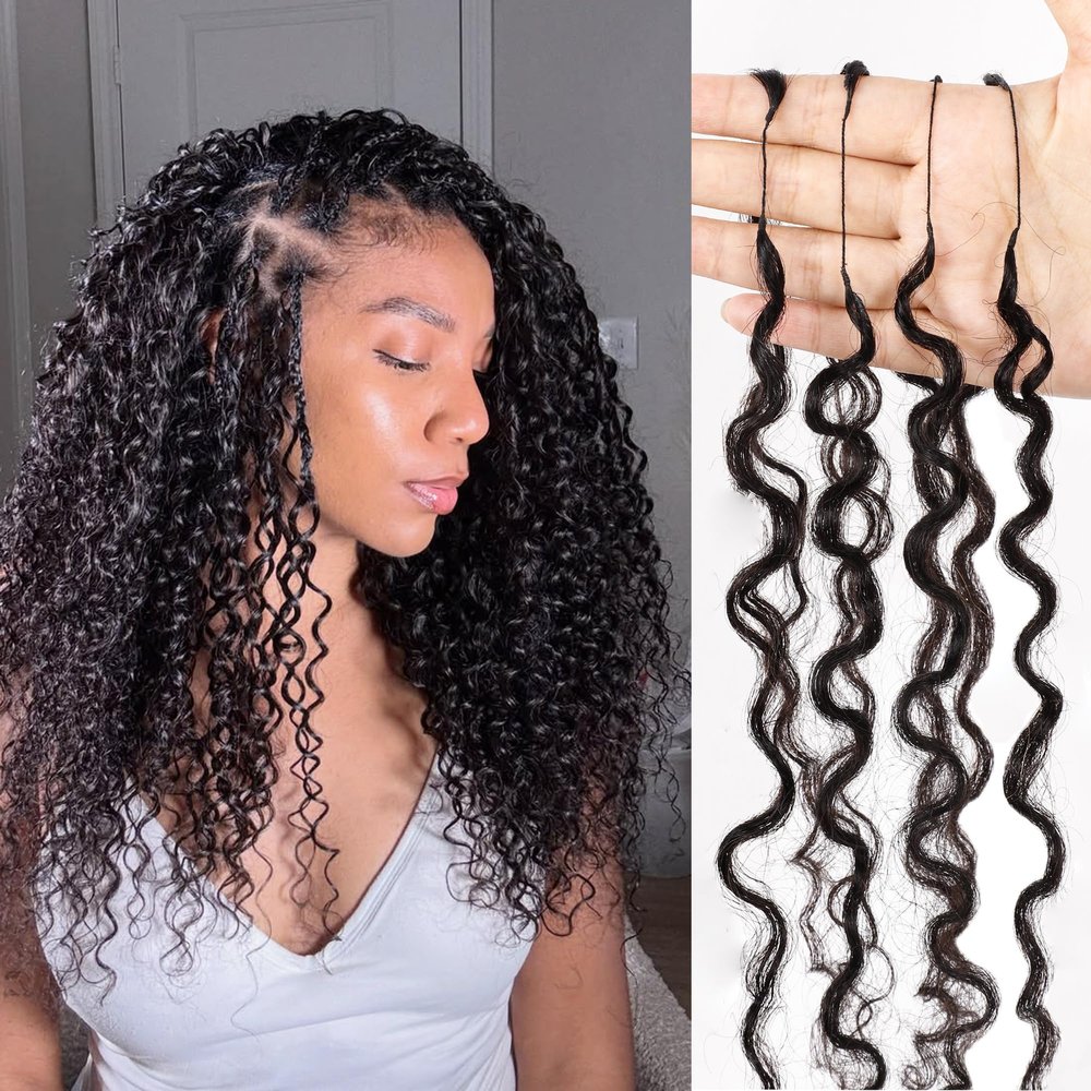BLL Human Crochet Hair Kinky Curly For Black Women Pre-Separated Feather Crochet Human Hair Burmese Curly Miracle Knot Crochet Braids Twist Hair (60 Gram, 18 Inch)