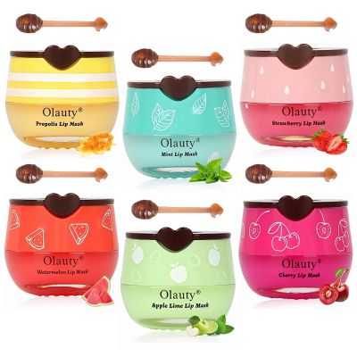 6 PCS Bee Lip Balm Honey Pot,Valentines Day Gifts Honey Lip Balm Lip Mask,Propolis Moisturizing Lip Sleeping Mask Reduces Lip Lines,Hydrating Prevention Dry and Cracked Lip Scrubs Exfoliator