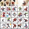 20pcs Superhero Temporary Tattoos for Kids, Cool Birthday Party Favors, Cute Cartoon Decoration Sticker Gifts for Girl Boys Home Activity Class Prizes Carnival Christmas Rewards view 2