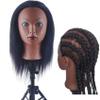 African American Yaki Straight Human Hair Mannequin Head for Braiding Textured Hair Head Mannequin for Practice HairStyling view 1