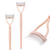 KINGMAS Eyelash Comb Separator, Eye Lash Separator Eyelash Definer Mascara Comb Applicator With Cover - Arc Designed (Apricot Pink (2Pcs)) view 1