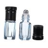 Beavorty 8Pcs Glass Essential Oil Roller Bottles with Black Caps Transparent and Sky Blue Roll Containers for Perfume Aromatherapy and Liquid Storage view 1