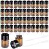 100-Piece Set of 2Ml Brown Glass Bottles with Black Screw Caps & 2 Plastic Pipettes, Perfect for Essential Oils & Perfumes view 2