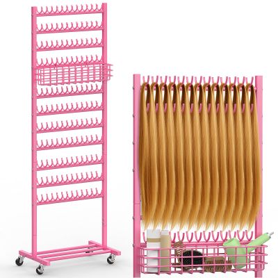 NOVIMANGO Braiding Hair Rack Braiding Rack 286 Pegs 2-Sided Hair Racks for Braiders Standing Adjustable Standing Hair Extension Holder for Salon