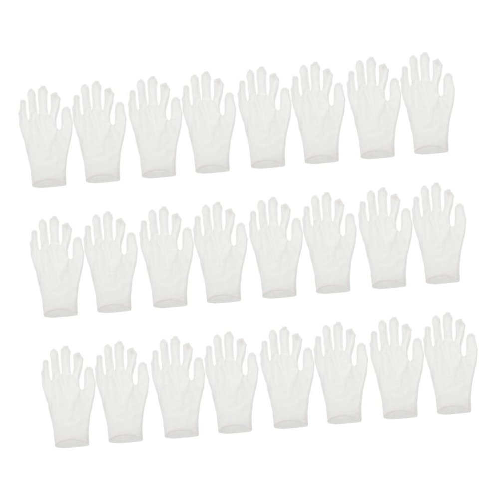 Beaupretty 12 Pairs Cotton Moisturizing Gloves for Dry Hands Soft White Cotton Overnight Gloves for for Women Medium Thickness Breathable Reusable