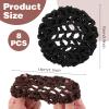 8 Pcs Ballet Hair Net Bun Cover Elastic Women Hairs Nets Handmade Crochet Bun Cover Invisible Mesh Hairs Buns Holders for Women Dance Ballet Skating Accessories(Black Blue Coffee) view 2
