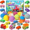 Bath Bombs for Kids with Toys Inside, Kids Bath Bombs for Boys Girls, 9-Piece Bathbomb Set Includes 9 Pull-Back Cars and 3 Vehicles, Halloween Christmas Birthday Easter Gift Set for Children view 1