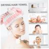 UKCOCO 2pcs Ultra Absorbent Double Hair Drying Cap Quick Dry Microfiber Turban Towel for Women Soft Lightweight Bath Shower Hair Wrap for Travel and Daily Use Pink White Gray White view 3
