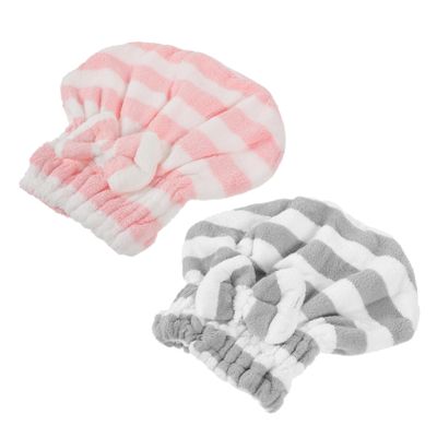 ABOOFAN 2pcs Double Thickened Absorbent Hair Towel Wrap Microfiber Dry Hair Turban Cap for Women Quick Drying Reduces Frizz and Breakage