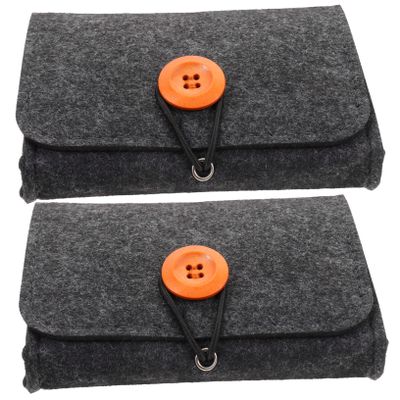 Ipetboom 2Pcs Essential Oil Bottle Organizer Felt Bag for Purse Storage