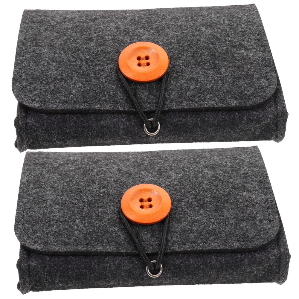 Ipetboom 2Pcs Essential Oil Bottle Organizer Felt Bag for Purse Storage
