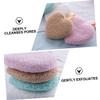 Baluue 4pcs Heart Shaped Facial Cleansing Sponges for Makeup Removal and Exfoliating Soft Face Puff for Daily Skincare Gentle Facial Puff Women and Men view 3