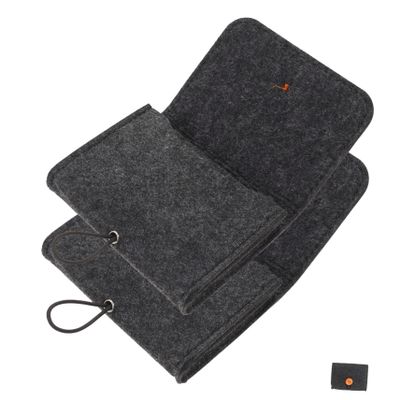 Baluue 2Pcs Felt Essential Oil Storage Bag Portable Carrying Pouch with Buckle Closure for Organizing Small Bottles Travel-friendly Oil Bottle Organizer in Dark Gray