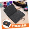 Baluue 2Pcs Felt Essential Oil Storage Bag Portable Carrying Pouch with Buckle Closure for Organizing Small Bottles Travel-friendly Oil Bottle Organizer in Dark Gray view 4