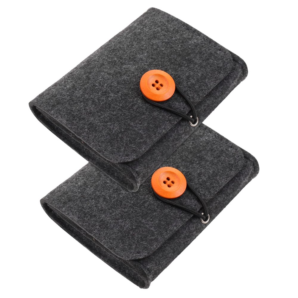 Beaupretty 2Pcs Essential Oil Storage Case Portable Travel Organizer Bag Thick Protective Felt Material Oil Bottle Carrier for Home Office and Trips