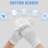 48Pcs White Cotton Sleep Glove, Night Stretchable Cloth Gloves for Dry Hands Eczema SPA Moisturizinc view 3