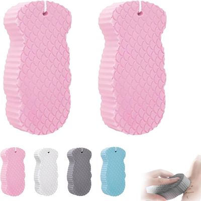 2pcs Berosely Radiant Skin Sponge, 3D Radiant Skin Super Soft Exfoliating Bath Sponge, Friendly Reusable Super Soft Exfoliating Bath Sponge for Men Women (Pink)