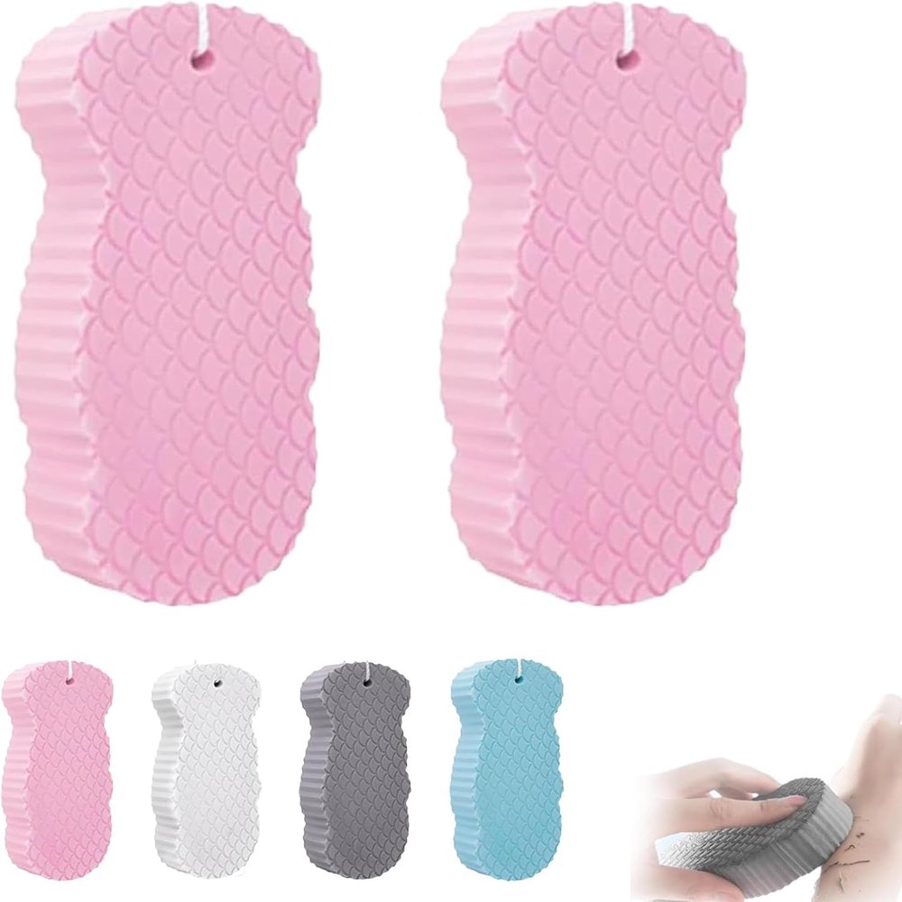 2pcs Berosely Radiant Skin Sponge, 3D Radiant Skin Super Soft Exfoliating Bath Sponge, Friendly Reusable Super Soft Exfoliating Bath Sponge for Men Women (Pink)