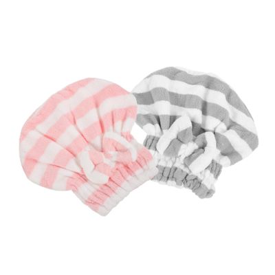 Cabilock 2pcs Microfiber Hair Drying Towel Wrap for Women Super Absorbent Quick Dry Hair Turban Cap with Double Thickened Soft Hat