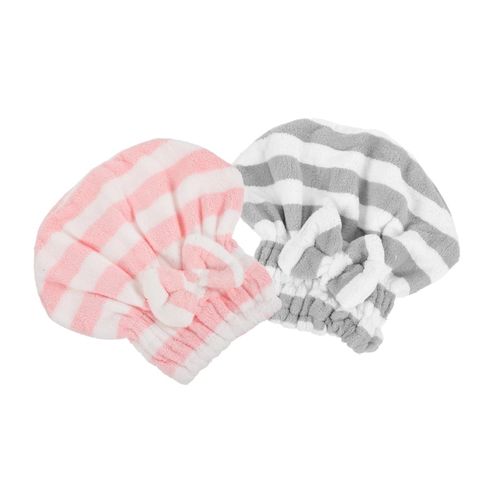 Cabilock 2pcs Microfiber Hair Drying Towel Wrap for Women Super Absorbent Quick Dry Hair Turban Cap with Double Thickened Soft Hat