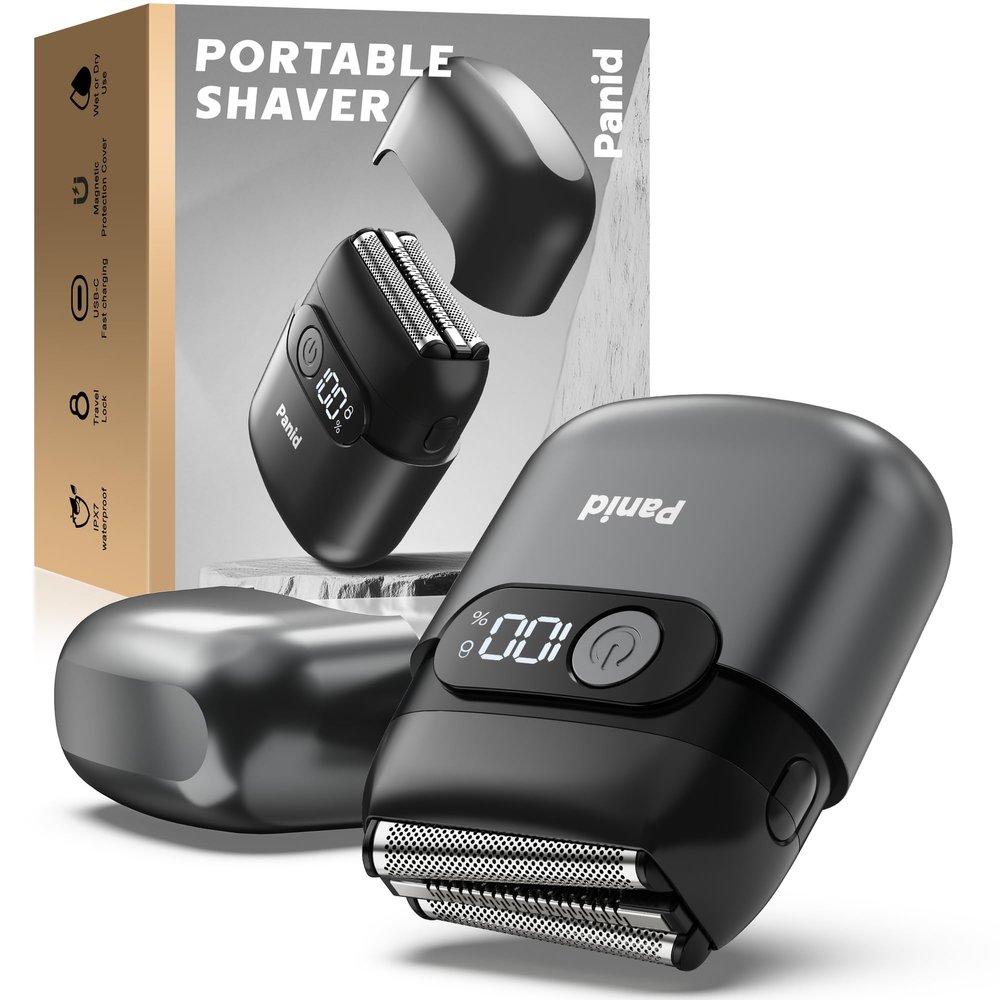 Electric Foil Shavers for Men, Upgraded Mini Electric Razor with 3 Floating Blades, LED Display, USB-C Fast Rechargeable, Portable Electric Shavers for Beard/Face