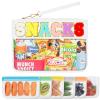 7 Pieces Snack Bags,Clear Zipper Pouch Travel Chenille Letter Makeup Bag Waterproof Flat Pouch Nylon Tote Bag for Women(Pink) (White) view 1