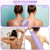3 Pack Exfoliating Back Scrubber with Handles Double-Sided Exfoliator Body Scrub Towel Stretchable Exfoliating Washcloth Nylon Exfoliator Extended Back Washers to Deep Clean Skin view 2