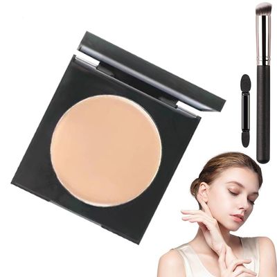 Colored CC Undereye Corrector, Eye Concealer Undereye Color Corrector for Dark Circles, Clay Neutralizing Makeup Under Eye Hydrating Concealer with Brush (Light-Medium & 2 Brushes, Small)