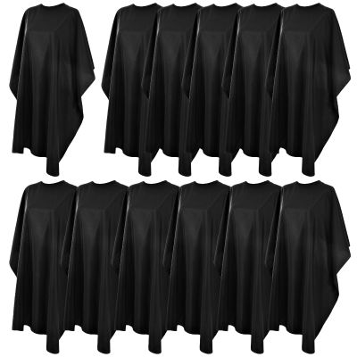 12 pcs Hair Salon Capes Waterproof Haircut Unisex Black Cape Barber Hair Cutting Cape with Snap Closure Hair,Coloring and Styling