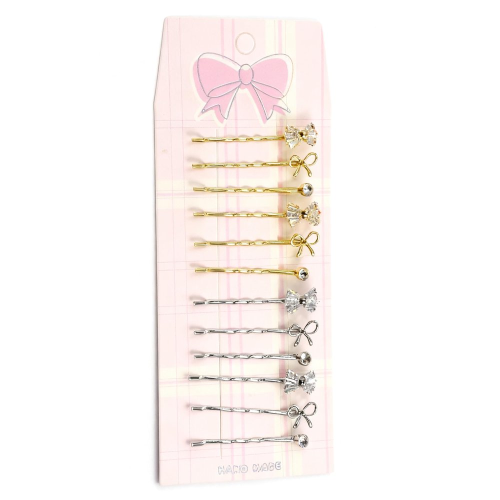 12 PCS Decorative Bobby Pins for Women's Hair, Rhinestone Bobby Pins, Jeweled Hair Pins Decorative Hair Accessories for Women Girls (Gold and Silver)