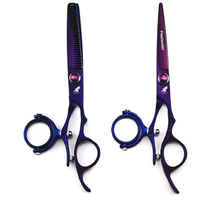 Professional 6.0" Hairdressing Hair Cutting Shears - 720 Degree Rotating Thumb Barber Scissors, specially designed for barbers, can also be used for pet hair trimming
