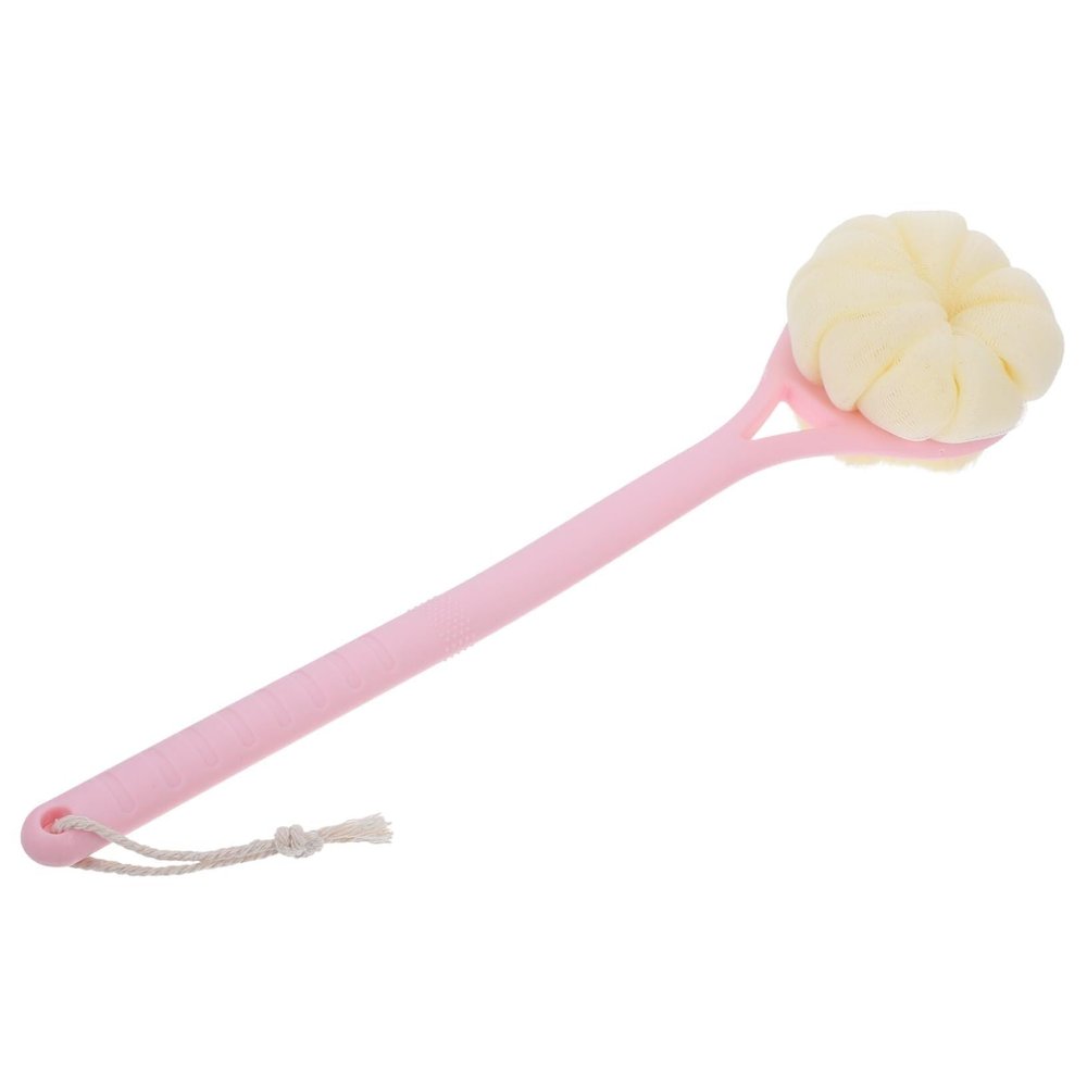 1pc Bathroom Long Handle Bath Ball Brush Body Scrubber Shower Supply Portable Pink