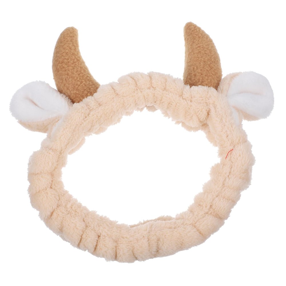 Wakauto Stretch Soft Skincare Headband for Women Elastic Decorative Cattle Horn Design Face Washing Spa Hairband Makeup and Mask Application Accessory Fit for Teens and Adults