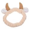 Wakauto Stretch Soft Skincare Headband for Women Elastic Decorative Cattle Horn Design Face Washing Spa Hairband Makeup and Mask Application Accessory Fit for Teens and Adults view 1