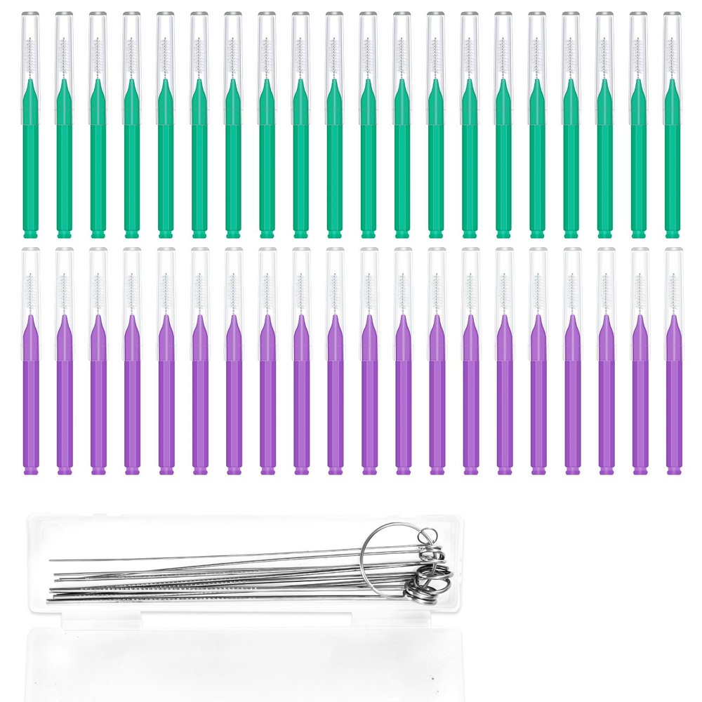 50pcs Shower Head Cleaner Tools, Multi-Size Shower Head Cleaning Brushes Showerhead Cleaner Picks for Anti-Clogging Bathroom Nozzle Small Holes & Tight Gaps(Green, Purple)