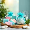 6Pcs Random Color Exfoliating Mesh Soap Pouch Bubble Foam Net Bag for Body Facial Cleaning Tool, for Shower Saver Pouch Drawstring Foaming Net Soap Bag Used Repeatedly Easy to Store Cleansers view 2