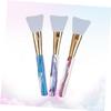 3pcs Silicone Makeup Brush for Women Transparent Package Purple Blue and Pink for Skincare Masks and Cosmetic Application Handle view 4