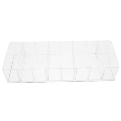 ABOOFAN Transparent Makeup Storage Box with Removable Dividers Compact Desktop Organizer for Eyeshadow Blusher and Pallets Space Saving Vanity Cosmetic Display Case for Bathroom and Work