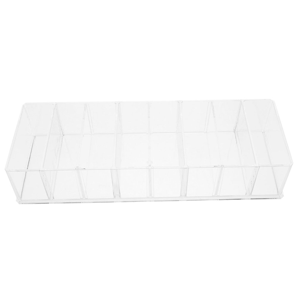 ABOOFAN Transparent Makeup Storage Box with Removable Dividers Compact Desktop Organizer for Eyeshadow Blusher and Pallets Space Saving Vanity Cosmetic Display Case for Bathroom and Work