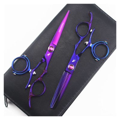 6.0" Swivel Thumb Hair Cutting Shears Hairdressinghaircutting Scissors 720 Degree Rotating Thumb Shears Swivel Thumb Scissor Flying Shears Hair Cutting Shears