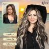 Clip in Hair Extensions for Women, Long Wavy Hair Extensions Clip Ins 4PCS 22 Inch Synthetic Soft and Natural Thick Hair Pieces for Women(Brown Mixed Grey White Highlights) view 2