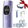 Laser Hair Removal for Women and Men - Permanent Painless Ice Cooling IPL Device Remover Machine with Shaver, Goggles, 999,999 Flashes for Body and Face, Corded - Purple view 1