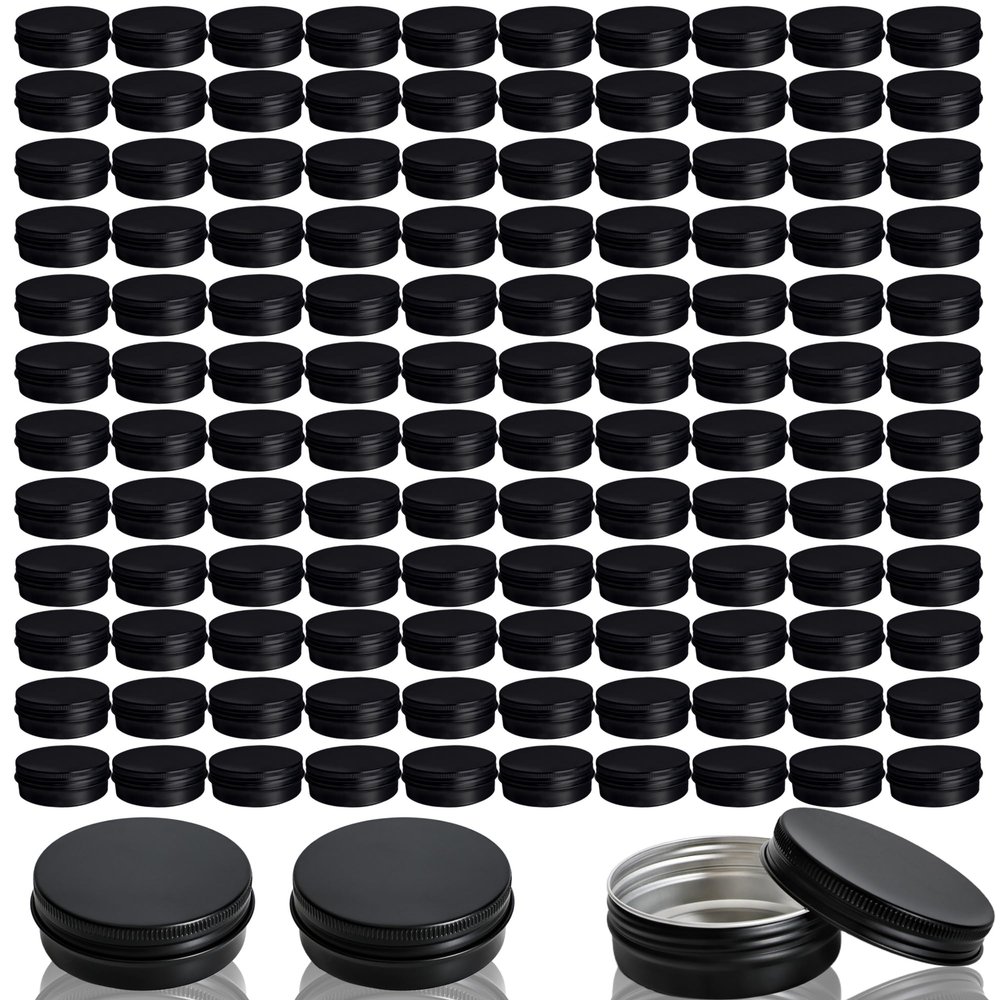 120 Pack Round Aluminum Tin with Screw Lid 2 oz Round Metal Cans Containers Empty Balm Storage Jars DIY Crafts Refillable Tin for Candle Salve Cosmetic Spices Food Lotion Beard (Color Set 2)