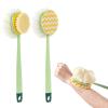 2-in-1 Bath Scrubber & Back Brush  Extra Long Handle, Dual-Sided Exfoliating Bath Brush for Deep Cleaning & Gentle Body Washing, Soft Bristles for Sensitive Skin (A-Green Two-Piece Suit) view 1